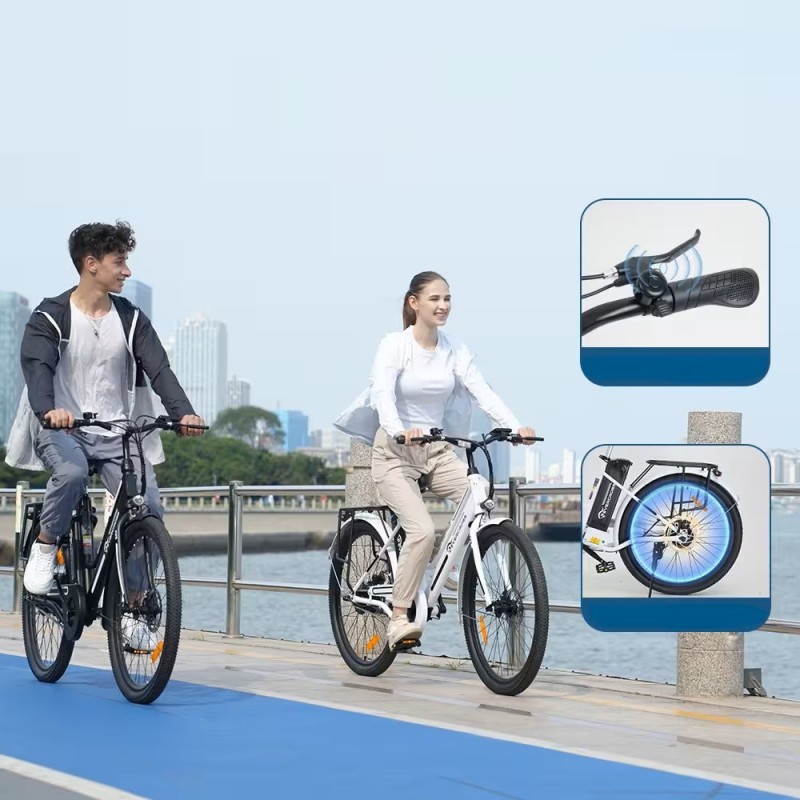 Vélo Electrique Adulte avec Pneu 26'' 36V 12Ah EVERCROSS - EK8S Noir