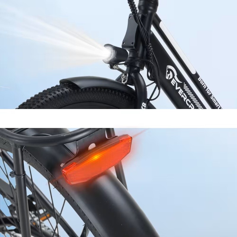 Vélo Electrique Adulte avec Pneu 26'' 36V 12Ah EVERCROSS - EK8S Noir