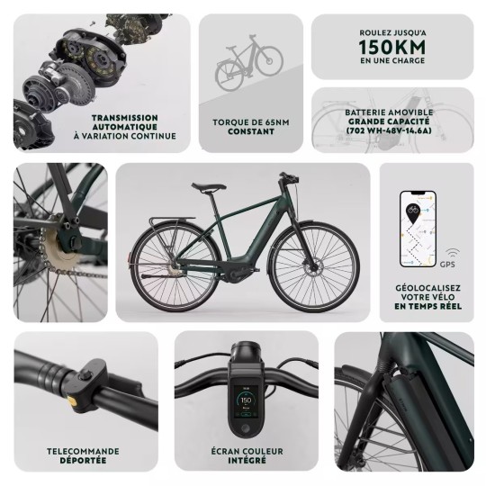 Velo ville électrique à moteur automatique Owuru cadre haut LD 920e